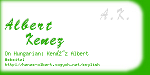 albert kenez business card